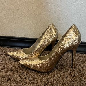 gold glitter shoes size 7